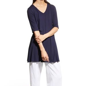 *NWT* Eileen Fisher V-Neck Viscose Jersey Tunic Midnight Navy 2X